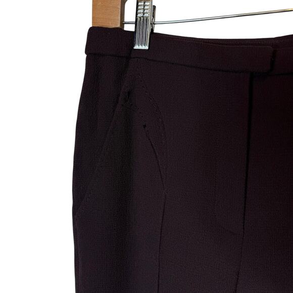 Chado Ralph Rucci Vintage 100% Wool Brown Pants Trousers Whipstitch Detail sz 6 - Picture 8 of 9
